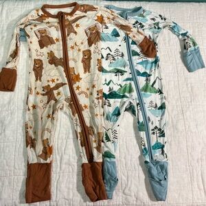 Little Sleepies Brown Bears and Mountains 3-6 Month Pajamas